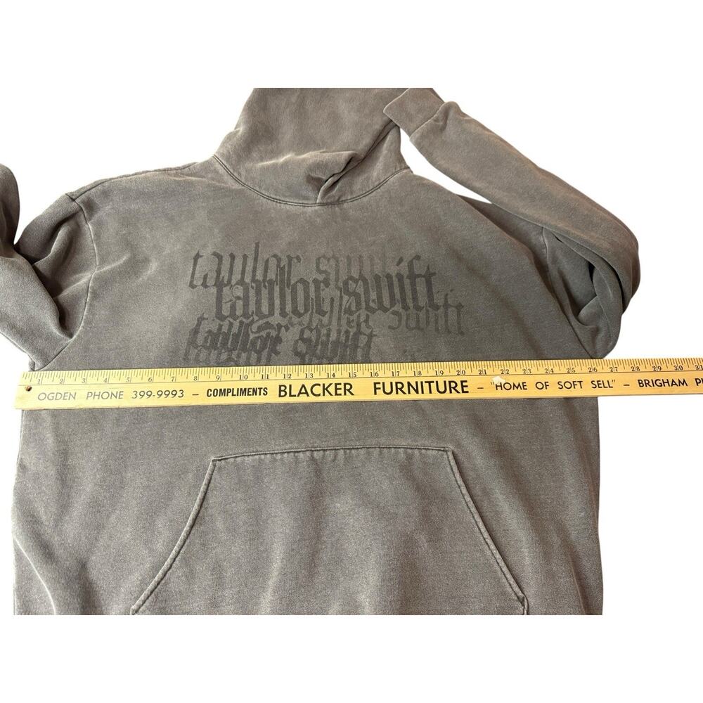 Official Taylor Swift Reputation Hoodie M/L Oversized Heavyweight Gray Black - Picture 6 of 10